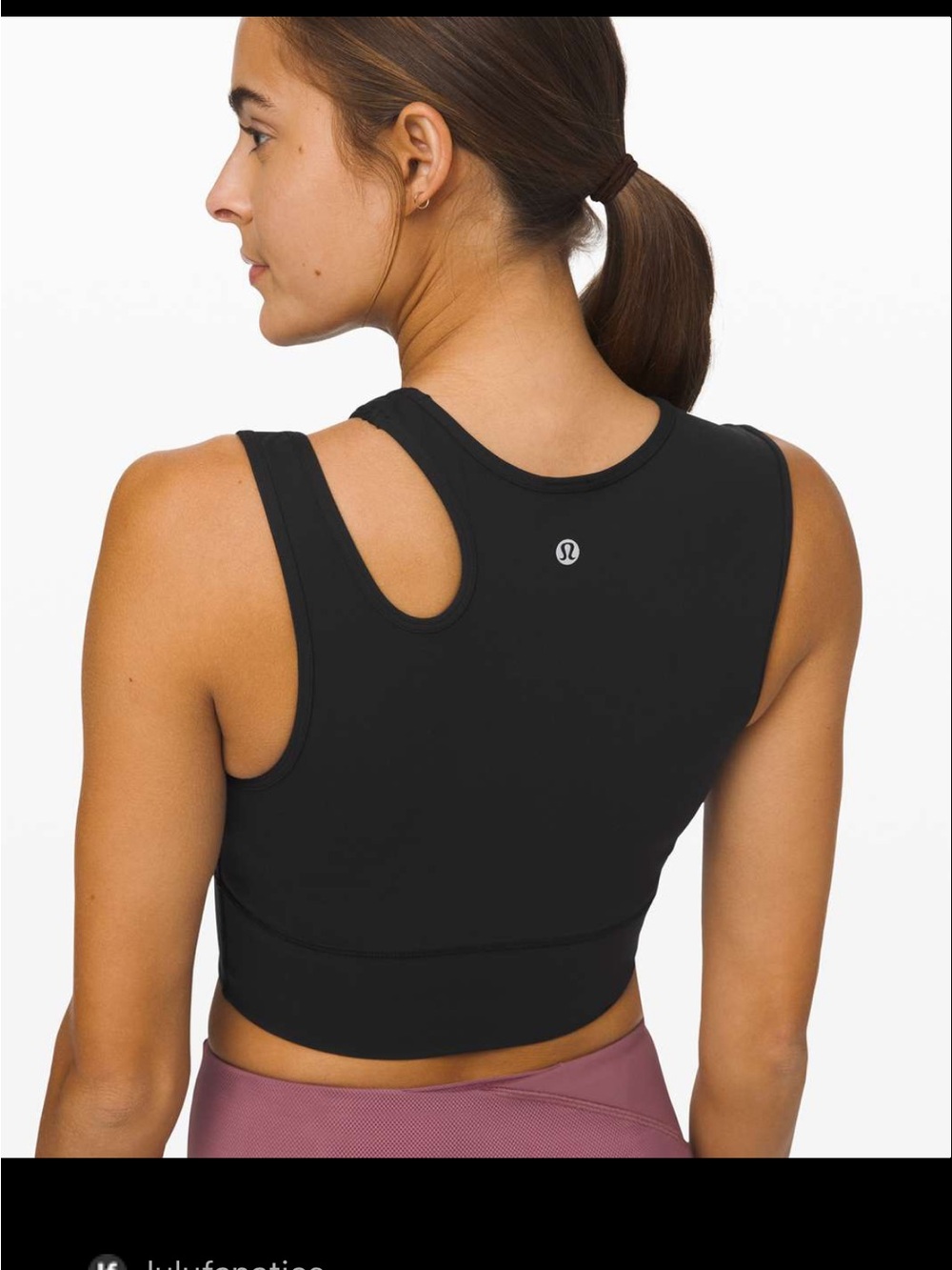 lululemon Black Cropped Athletic Tank Top